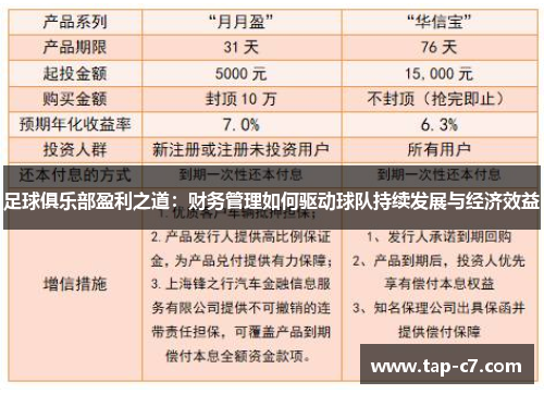 足球俱乐部盈利之道：财务管理如何驱动球队持续发展与经济效益